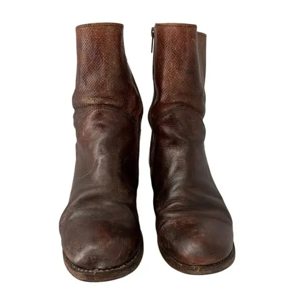 Bed Stu Cheshire Womens Boots Perforated Tie Back Size 9 Benchmade Cognac - Picture 13 of 13